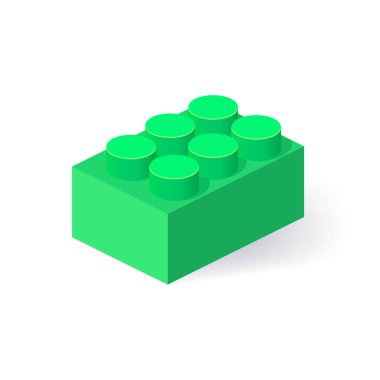 İzometrik plastik yapı taşı gölge ile. Tuğla renkli vektör.