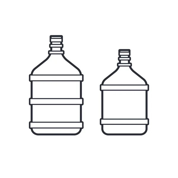 Большая пластиковая бутылка с водой изолированы на белом фоне. Ref-line . — стоковый вектор