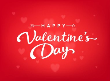 Kırmızı mutlu Sevgililer günü kart kalpleri ve ok ile.