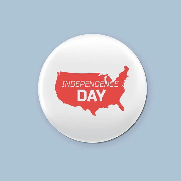鋼ラウンド バッジ セット。愛国的なブローチ。7 月 4 日。アメリカの独立記念日。現実的なモックアップ. — ストックベクタ