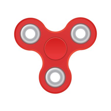 El spinner. Kırmızı renk. Beyaz arka plan üzerinde izole gerçekçi vektör çizim. Üstten Görünüm.