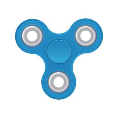 El spinner. Mavi renk. Gerçekçi illüstrasyon izole beyaz arka plan üzerinde. Üstten Görünüm.