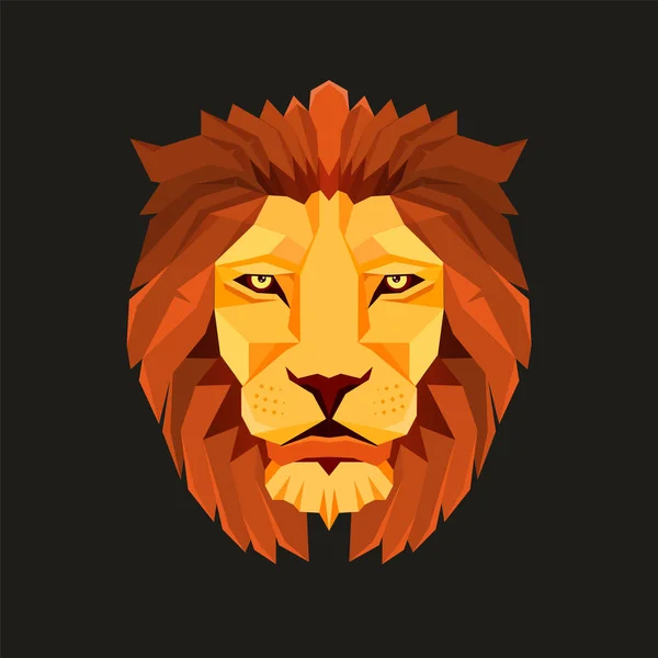 Tête de lion. Conception basse poly. Éléments de logo créatifs . — Image vectorielle