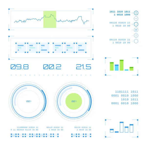 抽象的な未来 概念ベクトル未来青仮想グラフィック タッチ ユーザー インターフェイス Hud — ストックベクタ