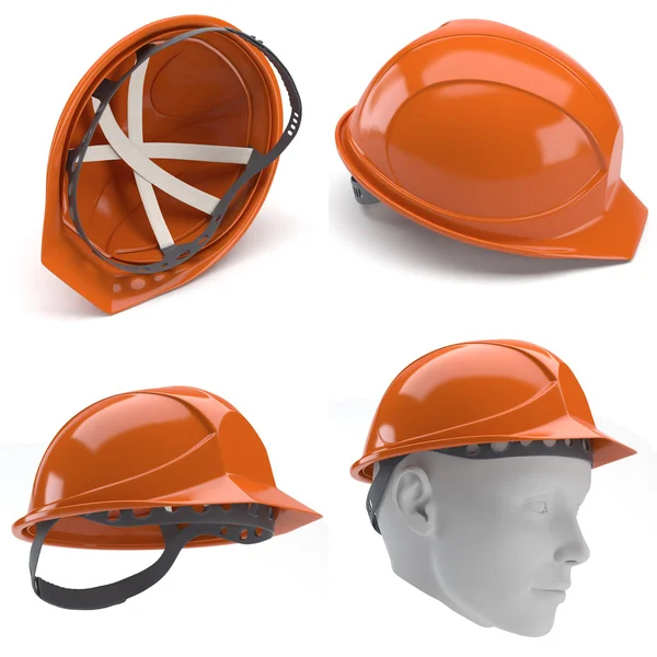 Orange hard hat. 3d. — Stock Photo, Image