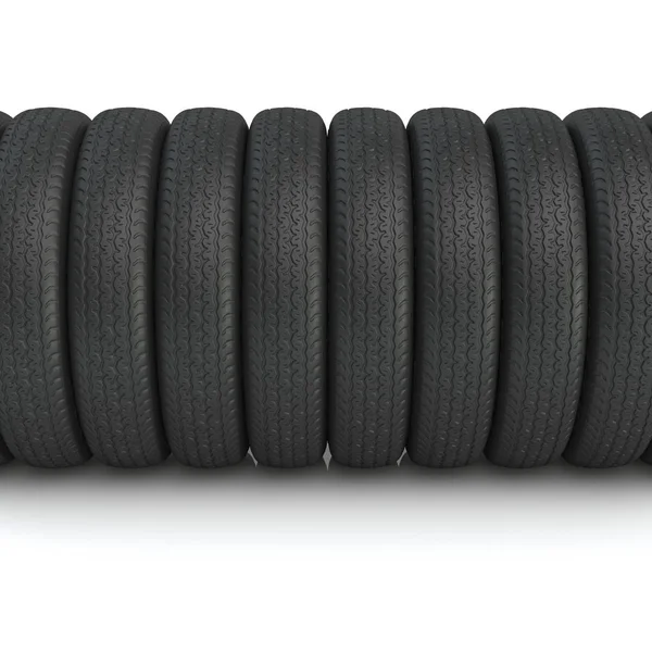 Black new tires. 3d — Stock Photo, Image