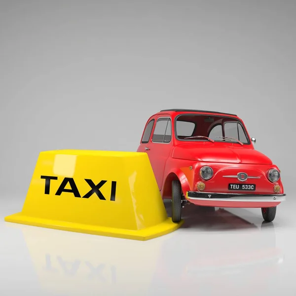 Model 3D kreslený červené auto s taxi zpívat. — Stock fotografie