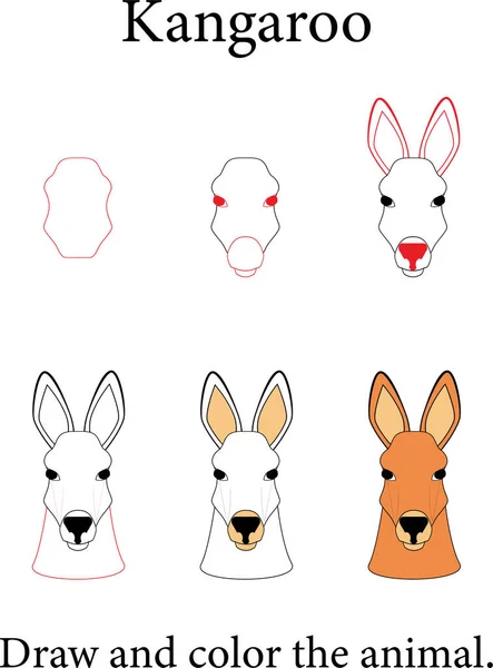 Australian Kangaroo Head Personnage Dessin Animé Noir Blanc Avec Motif — Photo