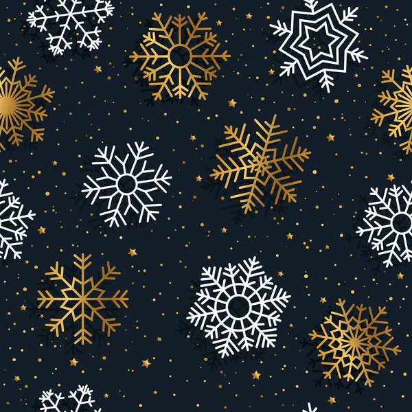 Милый Рождественский Бесшовный Узор Снежинками Векторная Иллюстрация Обёрточная Бумага Фон — стоковый вектор