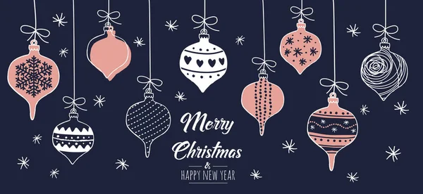 El yapımı Noel mücevherleri seti. Dekorasyon modern elementleri izole etti. Tebrik kartı rengi gül sarısı, beyaz ve arka plan mavisi. Vektör illüstrasyonunu karalar ve çizer.