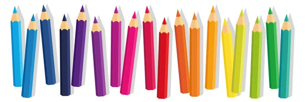 Vektör koleksiyonu Renkli kalemler gevşek düzenlenmiş