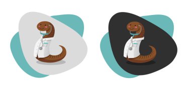 Güzel, güzel ve sevimli tıbbi sülük - doktor, alternatif tıp, spa kliniği, kan, vektör illüstrasyonu