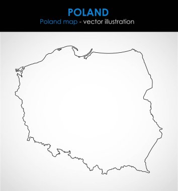 Polonya haritası grafiksel. Vektör illüstrasyonu.