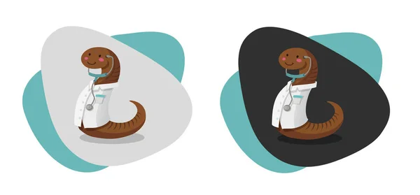 Güzel, güzel ve sevimli tıbbi sülük - doktor, alternatif tıp, spa kliniği, kan, vektör illüstrasyonu