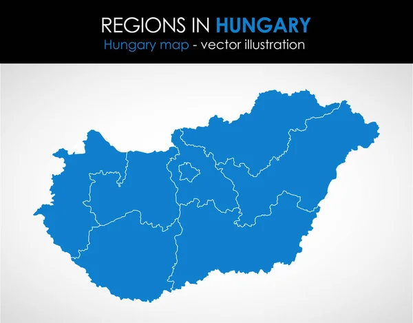 Hongarije Zeer Gedetailleerde Kaart Alle Elementen Zijn Gescheiden Bewerkbare Lagen — Stockvector