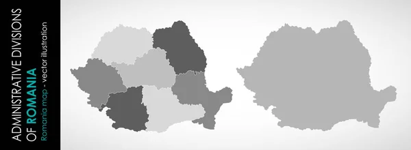 Mapa Vectorial Rumania Gris Administrativo — Archivo Imágenes Vectoriales