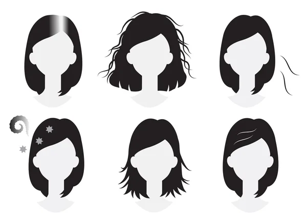 Problèmes de cheveux de femme — Image vectorielle