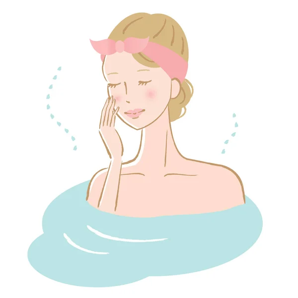 Hermosa mujer relajándose en la bañera — Vector de stock