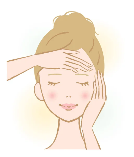 Massaggio viso donna — Vettoriale Stock