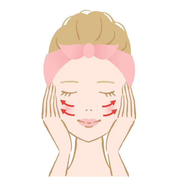 Mulher massagem facial — Vetor de Stock