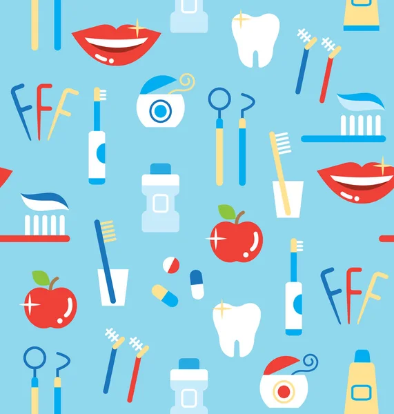 Vzor bezešvé zubní hygienu — Stockový vektor