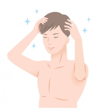 genç adam saçını dokunmadan