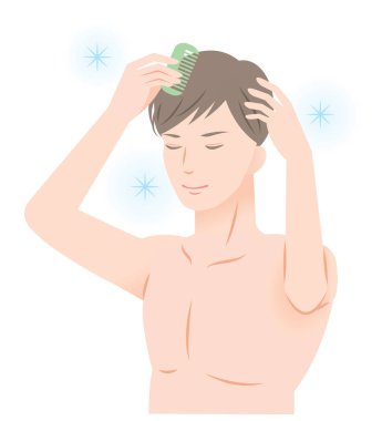 delikanlı saçları tarak ile damat