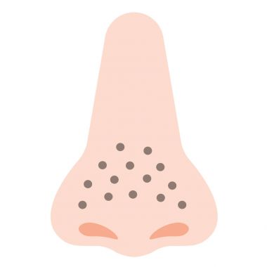 tıkanmış gözenekleri ve burun temiz gözenekleri karikatür çizimi