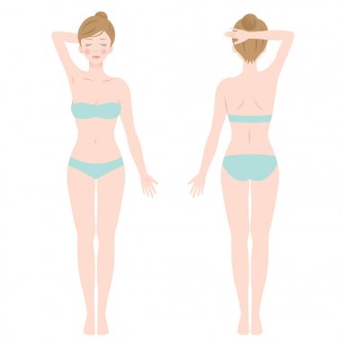 ayakta erkek iç çamaşırı, önden ve arkadan görünüm