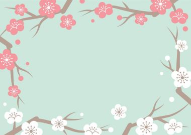 Bahar çiçek çerçeve üzerinde hafif yeşilimsi mavi arka plan izole çiçek şube