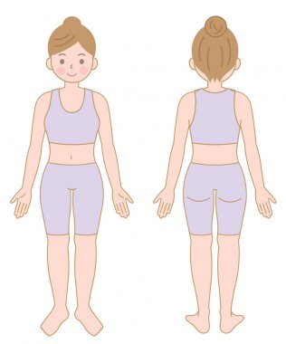 ayakta kadın bedeni. Sağlık ve güzellik kavramı