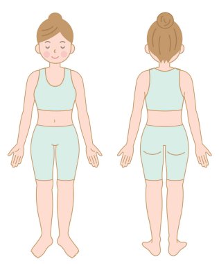 ayakta kadın bedeni. Sağlık ve güzellik kavramı