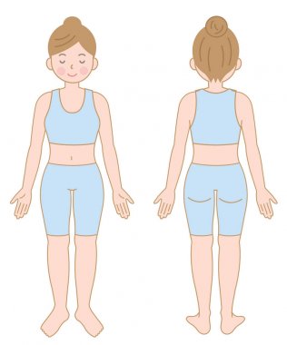 ayakta kadın bedeni. Sağlık ve güzellik kavramı