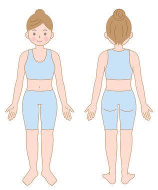 ayakta kadın bedeni. Sağlık ve güzellik kavramı