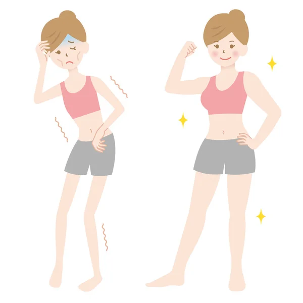 Healthy Skinny Woman Body Illustration Body Health Care Concept — ストックベクタ