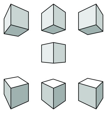 Küpleri ile perspektif gölgelerde