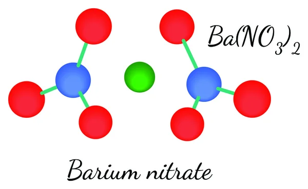 BaN2O6 Barium nitrate molecule — Stock Vector