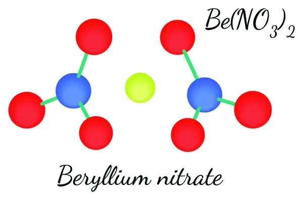 BeN2O6 Molécula de nitrato de berilio — Vector de stock