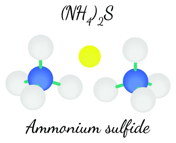 Sulfuro de amonio N2H8S molécula — Vector de stock
