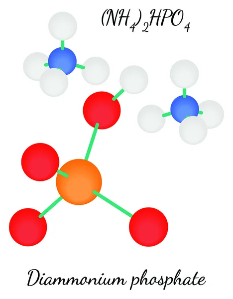 Fosfato de diamonio N2H9PO4 molécula — Vector de stock