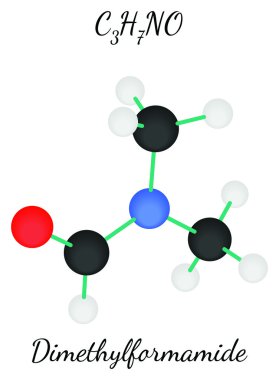 Dimethylformamide C3h7no molekül
