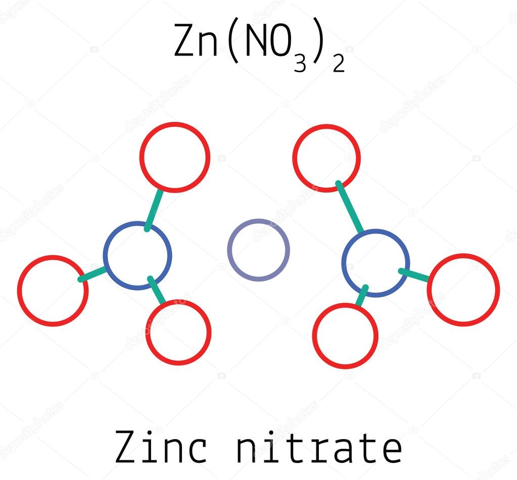 Nitrato de zinc ZnN2O6 molécula 2024