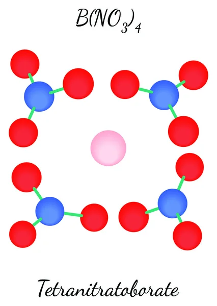 Tetranitratoborato BN4O12 molécula — Vector de stock