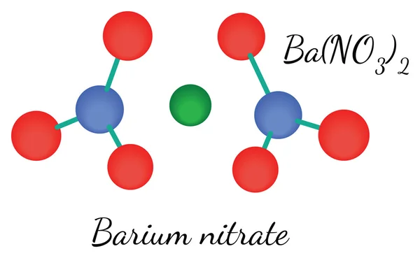 BaN2O6 Molécula de nitrato de bario — Vector de stock