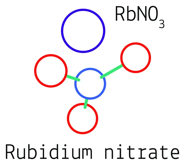 RbNO3 Molécula de nitrato de rubidio — Vector de stock