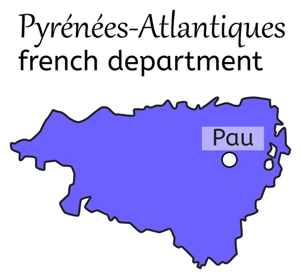 Pyrénées-Atlantiques francia Tanszék megjelenítése — Stock Vector