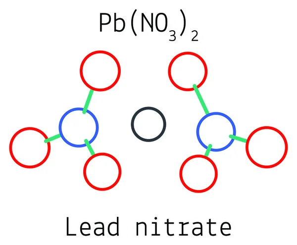 Nitrato de plomo PbN2O6 molécula — Vector de stock