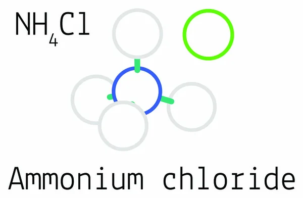 Cloruro de amonio NH4Cl molécula — Vector de stock