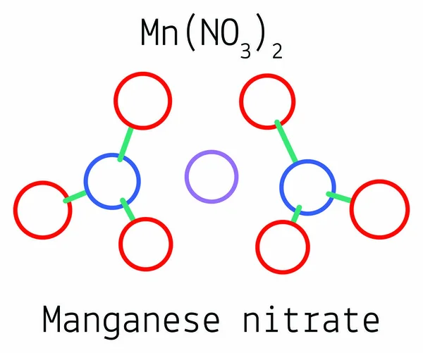 Nitrato de manganeso MnN2O6 molécula — Vector de stock