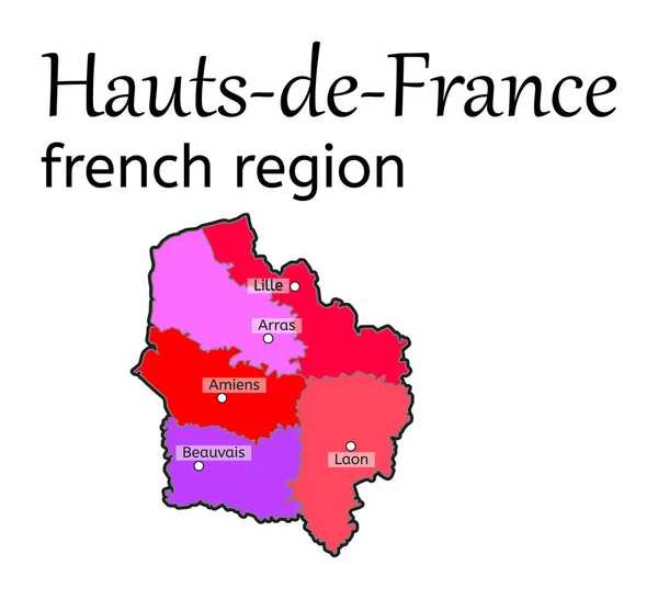 Hauts-de-france französische Landkarte — Stockvektor